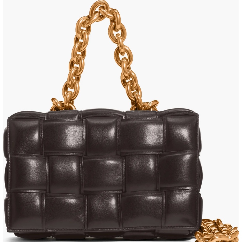 ‘Cassette’ Quilted Handbag with Gold Chain